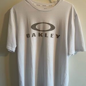 Oakley White Short Sleeve Tee with Gray Logo